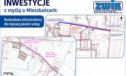 Infografika przedstawiająca poglądowe mapy planowanych inwestycji