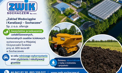 Infografika do komunikatu o bezpłatnym przekazaniu ustabilizowanych, komunalnych osadów ściekowych 