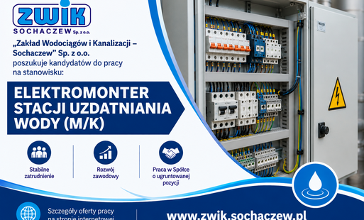 Zdjęcie do OFERTA PRACY - Elektromonter Stacji Uzdatniania Wody