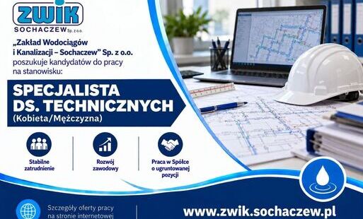 Infografika z ofertą pracy na stanowisko Specjalisty ds. technicznych